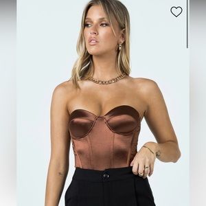 NWT Princess Polly Amora Bodysuit in Brown, size US 4, never worn!